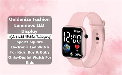 Goldenize Fashion Kids Digital Watches Waterproof Square Led Watch for ...