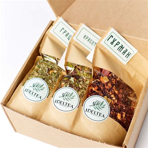 Чай листовой IDELTEA, ассорти чая, набор из трех вкусов "Грация ...
