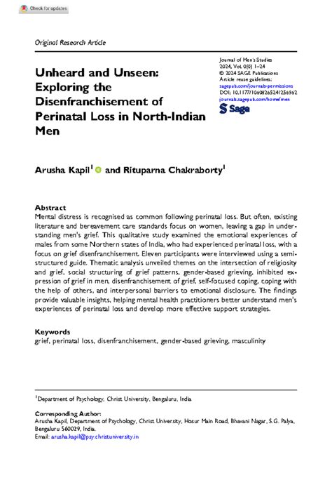 Exploring Disenfranchised Grief: Male Perinatal Loss in North India ...