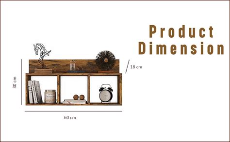 Umark Rustic Triple Cubed Floating Shelf with Ledge- Wall Mount Cubbie ...