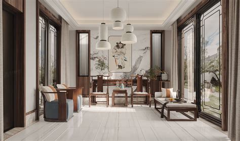 新中式实木茶桌椅组合现代禅意功夫茶艺泡茶台茶楼茶室家具定制-美间设计