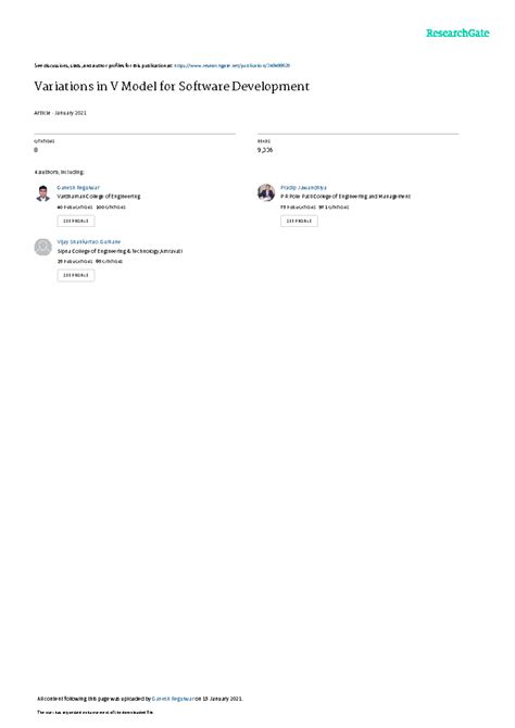 Variations in V Model for Software Development - GBR 2010 - Studocu