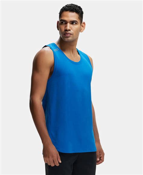 Buy Super Combed Cotton Blend Solid Performance Tank Top with ...