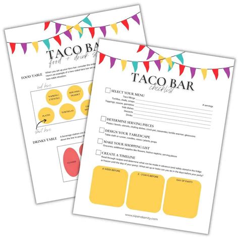 Host a Taco Bar Party! (Free Party Planner Printable) • Sip + Sanity