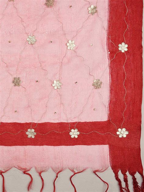 Red Organza dupatta with Gotta Patti Work Dupatta Bazaar