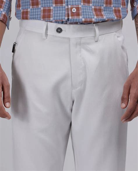 Rare Rabbit Men Ugo White Cotton Elastane Fabric Regular Fit Plain Tro