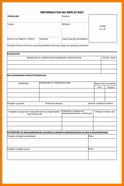 Image result for Bio Data Form Printable