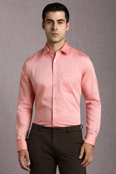 Buy Men Pink Textured Full Sleeves Formal Shirt Online - 39959668 ...