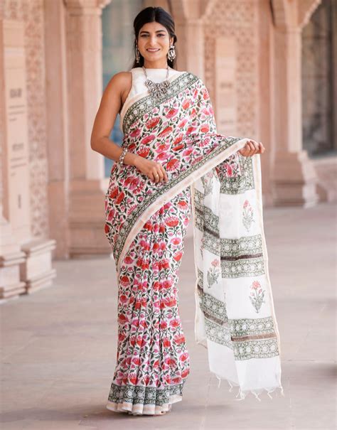 Cotton Chanderi Saree with Hand Block Print - Shivanya Handicrafts Wom ...