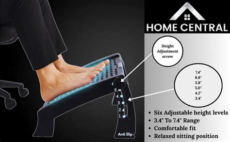 HOMECENTRAL Under Desk Foot Rest for Office Chair, Adjustable Footrest ...