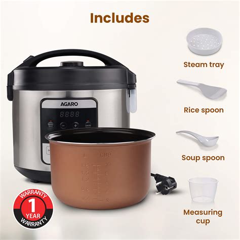 Royal Electric Rice Cooker - 5L - Silver | AGARO – Agaro