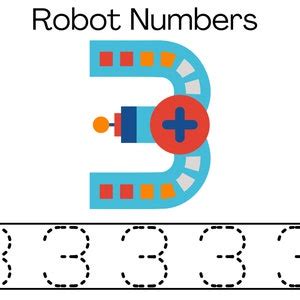 Robot Numbers Worksheet 的图像结果
