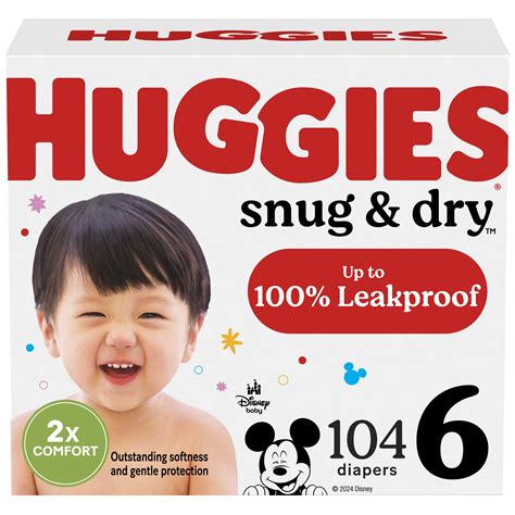Huggies Snug & Dry Diapers, Size 6, 104 Ct, Leak Lock, 12Hrs, Absorbs ...