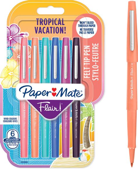Amazon.com : Paper Mate Flair Felt Tip Pens, Medium Point (0.7mm ...