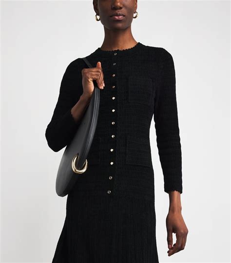 Sandro Paris Black Knitted Long-Sleeve Maxi Dress | Harrods IN