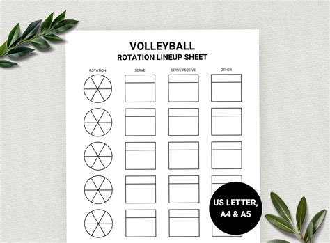 Volleyball Rotation Template Printable - Free Learning Worksheets