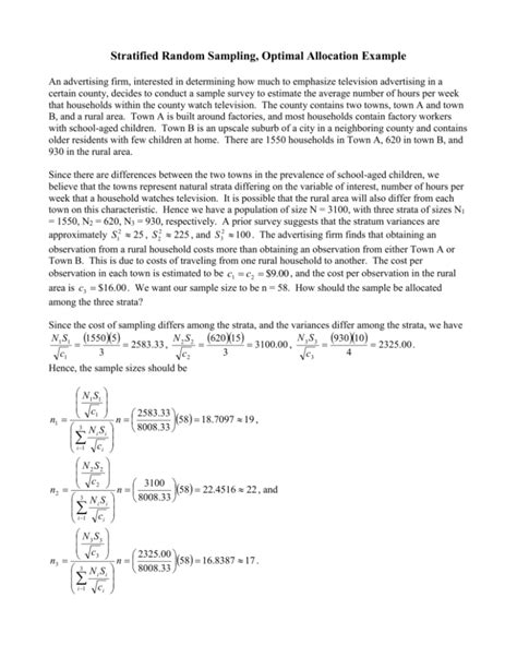 Image result for Proportional Allocation Stratified Random Sampling Example SAS