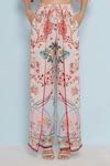 Buy Pink Crepe Print Blossomy Viona Wrap Pant For Women by Limerick by ...