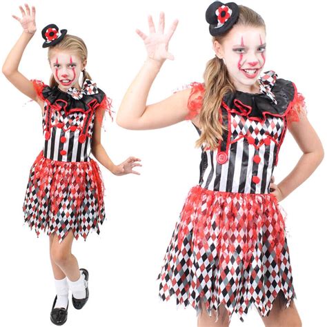 Girls Killer Clown Costume Childs Horror Scary Halloween Kids - Etsy