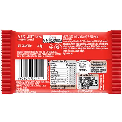 Kit Kat Mini Bar Nutrition Facts at Shannon London blog