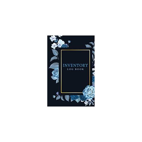 Buy Inventory Log Book: Dark Blue Floral Design on 6x9 Cover ...