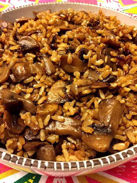Mushroom Rice Made With Brown Rice | Mushroom rice, Rice side dishes ...