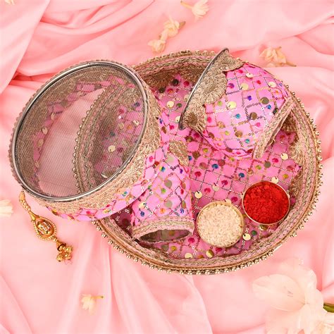Karwa Chauth Thali Set - Pink – DecorTwist