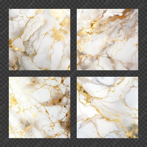 Premium PSD | Marble texture set isolated on transparent background