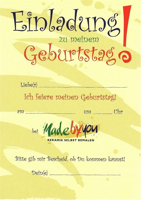 Kindergeburtstag Einladung Zum Basteln