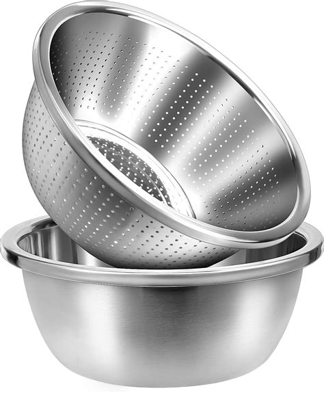 Amazon.com: Ptinyiv 304 Stainless Steel Colander, 5QT [Extra Large ...