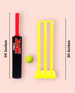 PMG Hard Plastic Bat with Stump Set & 1 Ball| MPF Cricket Kit for 12 ...