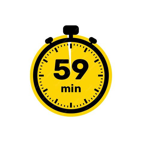 Premium Vector | 59 minutes analog clock icon white background design