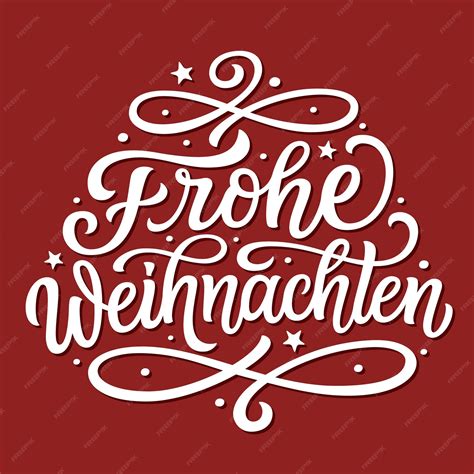 Premium Vector | Merry christmas in german hand lettering
