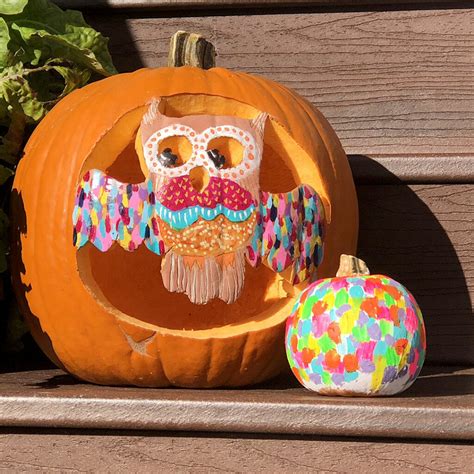 Painted Owl Pumpkins
