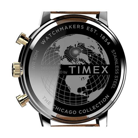 Timex Chicago Chronograph 45mm Leather Strap Men's Watch - TW2U39000UJ ...