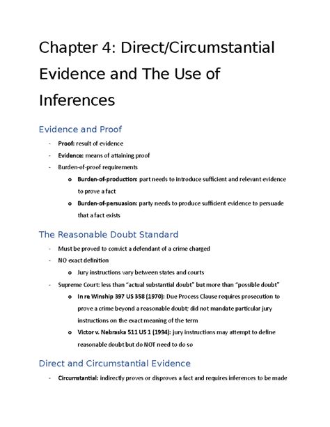 Ch 4 - Direct and Circumstantial Evidence - Chapter 4: Direct ...