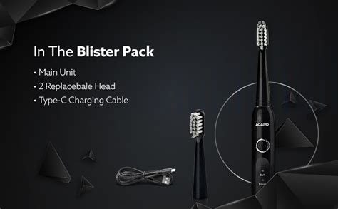 AGARO COSMIC ADVANCE Sonic Electric Tooth Brush For Adults With 5 Modes ...