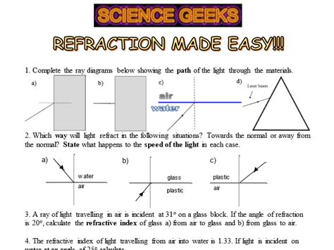 Image result for Refraction Physics 2 Hard Problems