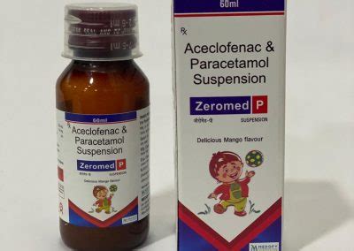Zeromed P - Aceclofenac 50mg + Paracetamol 125 mg Suspension with ...