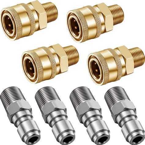 Amazon.com: 4 Pairs of NPT 3/8 Inch Male and Female Quick Connector Kit ...