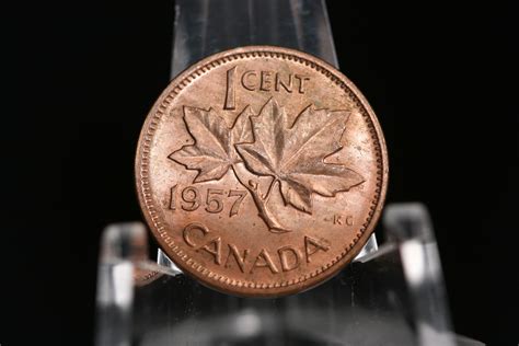 1957 Canada 1 cent Elizabeth II AU/BU SF - For Sale, Buy Now Online ...