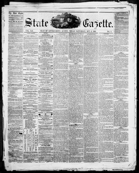 State Gazette. (Austin, Tex.), Vol. 12, No. 9, Ed. 1, Saturday, October ...