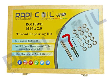 Thread Repairing Kit M16 x 2.0 - Wooden Packing | RAPI-COIL