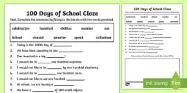 100 Days of School Worksheet / Worksheet, worksheet