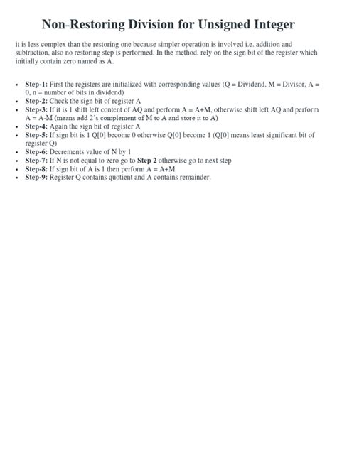 Image result for Solve Using Restoring Division Algorithm 19 5