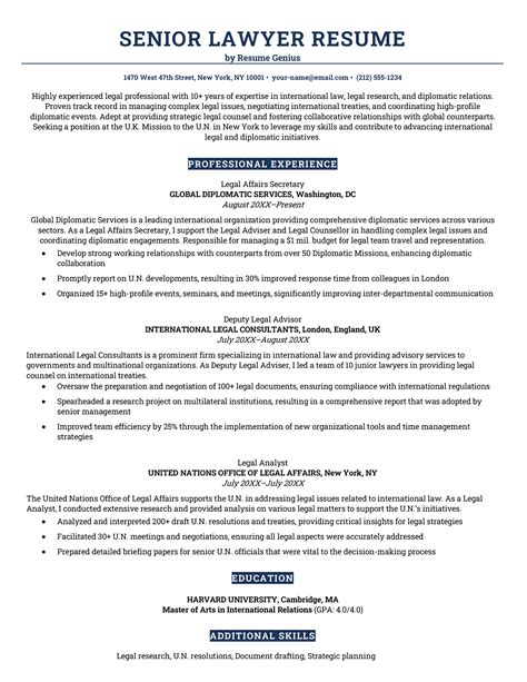 4 Lawyer Resume Examples & Writing Guide for 2025