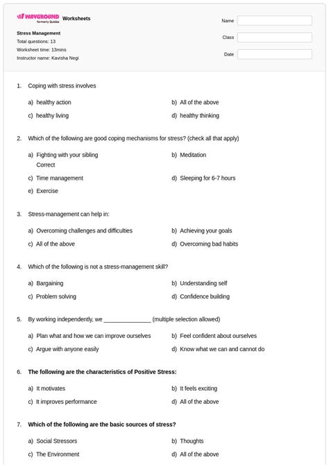 50+ Stress Management worksheets for Class 10 on Wayground | Free ...