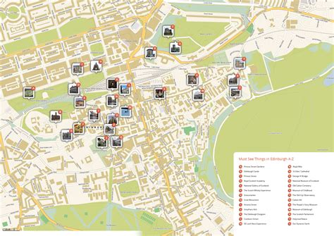 Edinburgh Scotland Tourist Map