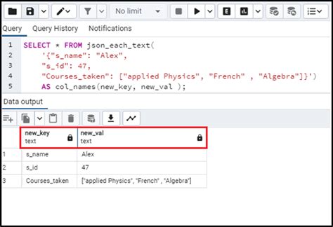 PostgreSQL Text to JSON 的图像结果