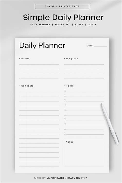 Simple Printable Daily Plan 的图像结果
